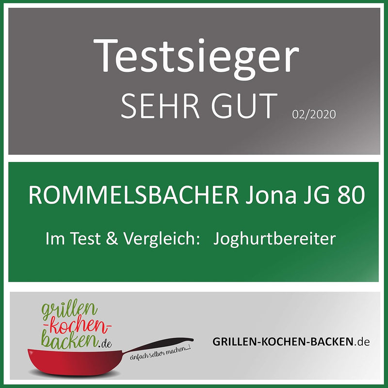 ROMMELSBACHER Joghurt- und Frischkäsebereiter JG 80 "Jona", inkl. 4 Keramik Portionsbecher à 125 ml,