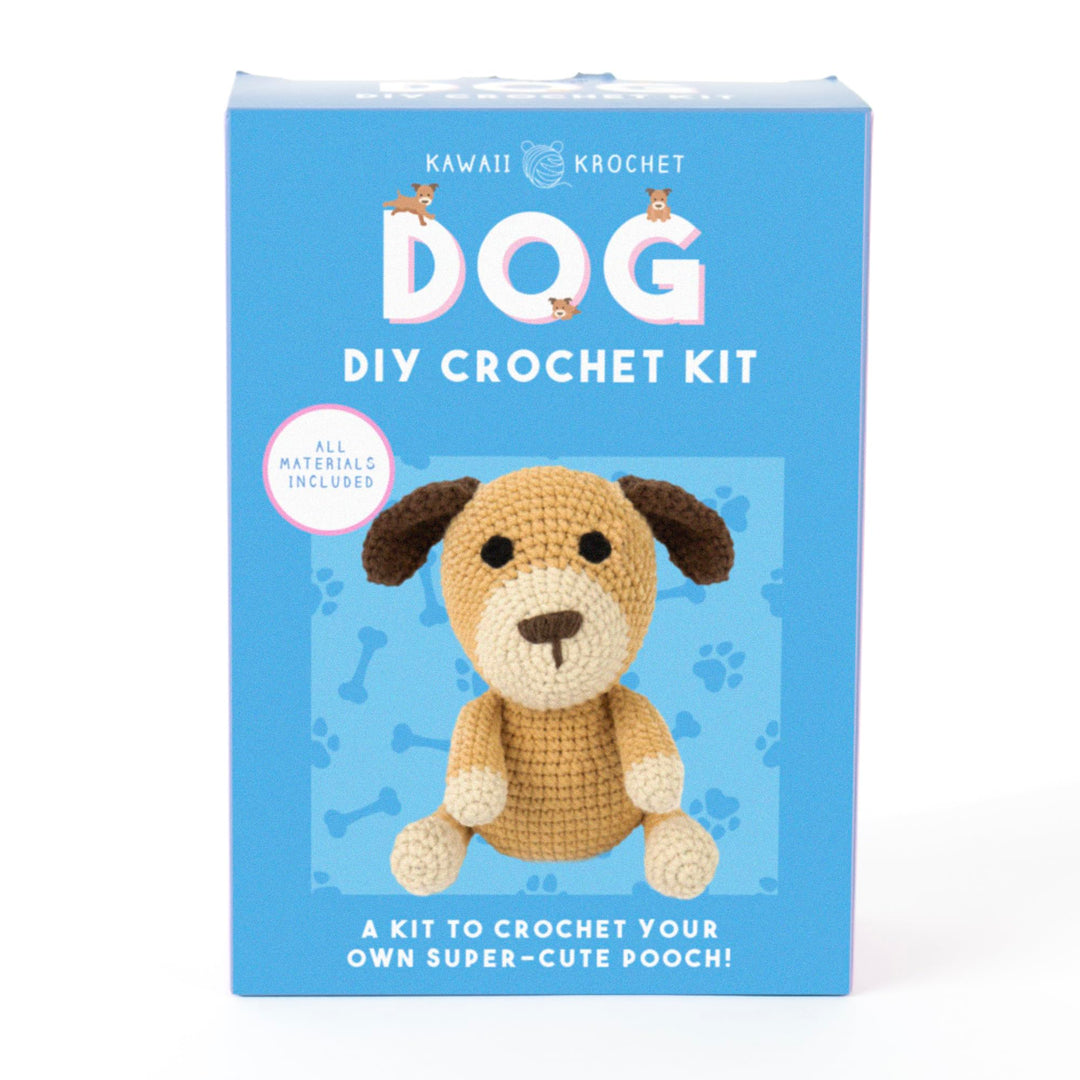 Gift Republic Kawaii Dog Crochet Kit DIY Craft Set for Creating Your Own Cute Puppy Gift for Teens &