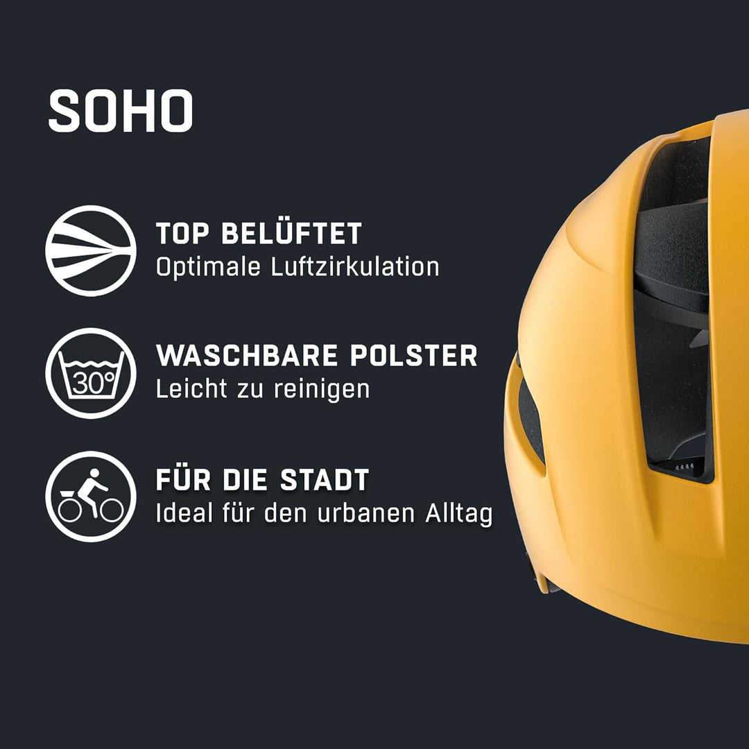 ALPINA SOHO - Extrem Robuster, Leichter & Individuell Anpassbarer Urban Fahrradhelm Für Erwachsene b