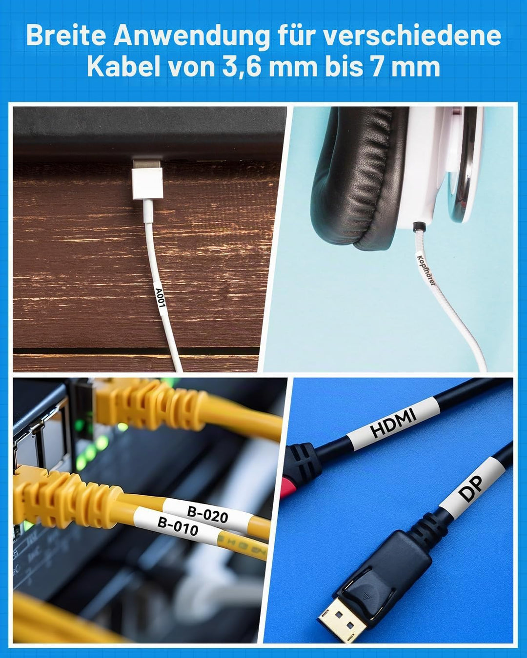 3x Upwinning Hse-231 HSE231 Schrumpfschlauch 11.7mm Kompatible mit Brother P touch Schrumpfschlauch