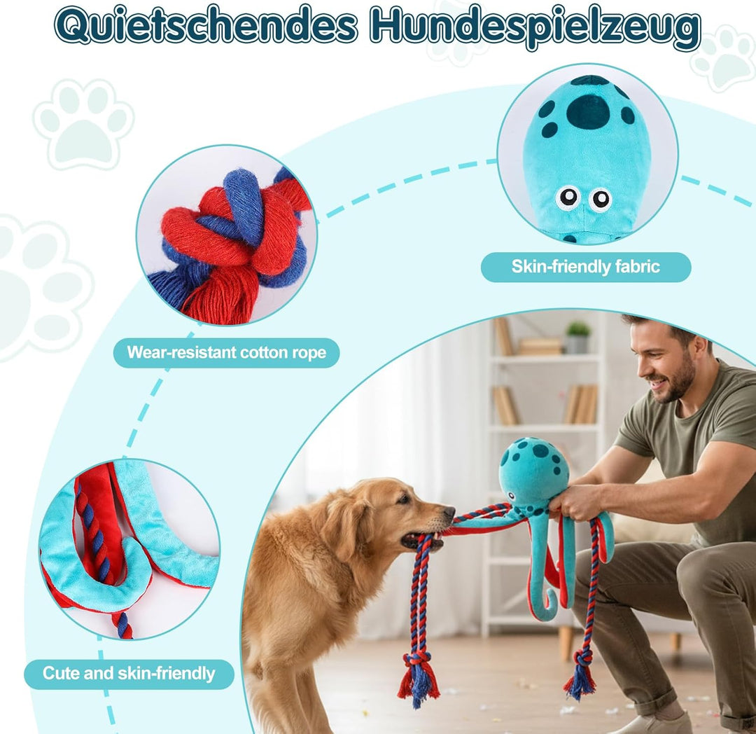 Baumwollseil interaktives Spielzeug kein stopfendes Crinkle-Plüsch-Hundespielzeug Hunde-Quietschspie