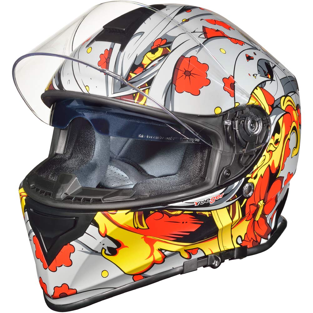 RT-824 Integralhelm Motorradhelm Kinderhelm Motorrad Integral Roller Helm rueger Red RYM M (57-58),