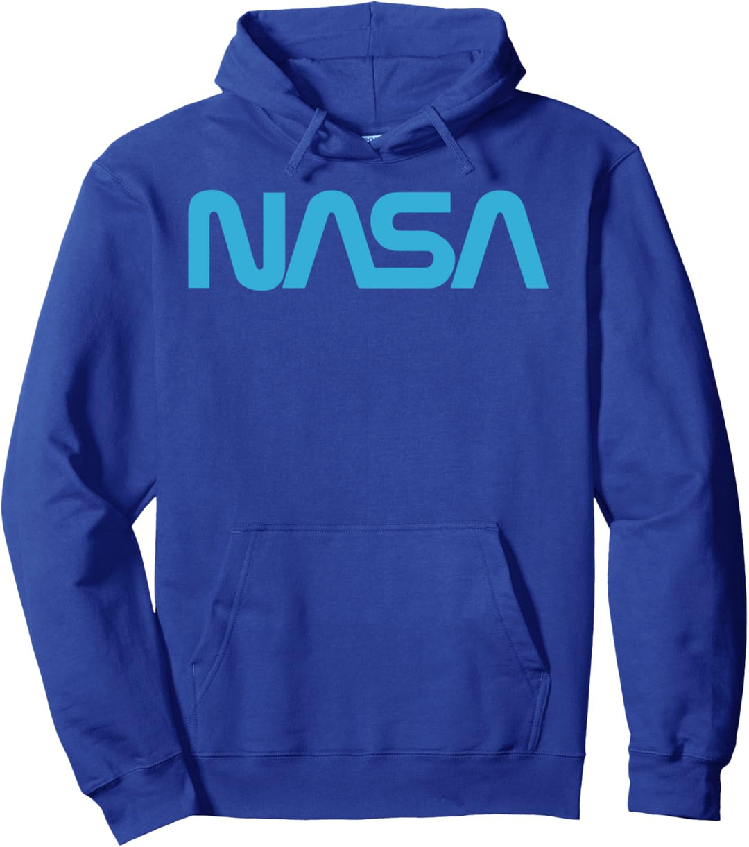 NASA Simple Bold Blue Connected Logo Pullover Hoodie