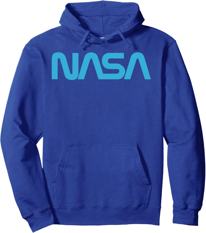 NASA Simple Bold Blue Connected Logo Pullover Hoodie