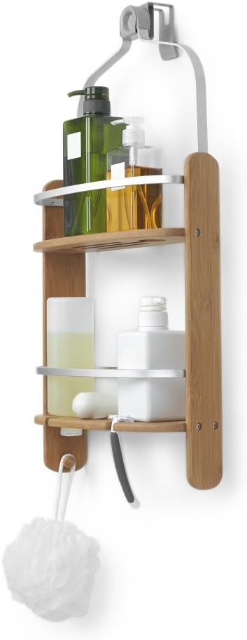 Umbra Aquala Duschregal und Shower Caddy aus Bambus und Aluminium