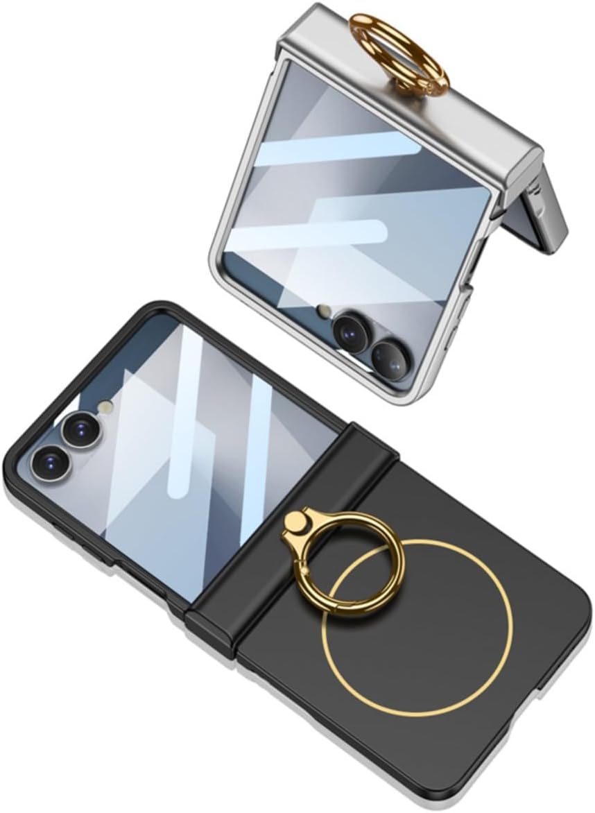 COQUE Handyhülle für Samsung Flip 7 mit HD-Folie, Scharnier-Vollschutz, schlanke, ultradünne magneti