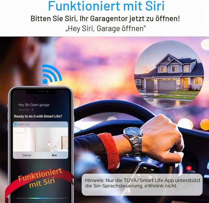 Newgoal WiFi Smart Home Garagentoröffner, Funkschalter Fernbedienung mit App, kompatibel mit Alexa,