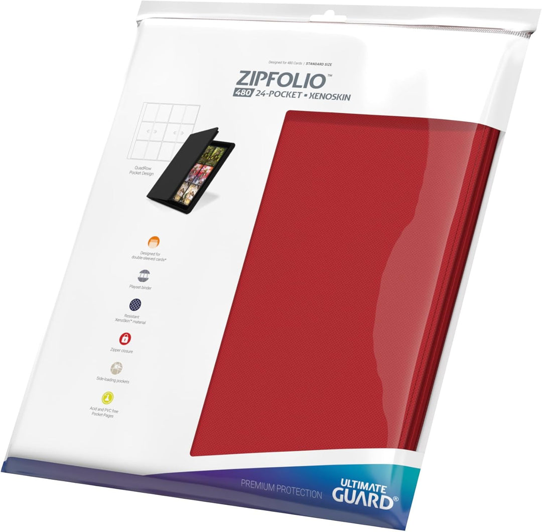 Ultimate Guard UGD010468-12 Pocket QuadRow ZipFolio XenoSkin, rot, Rot