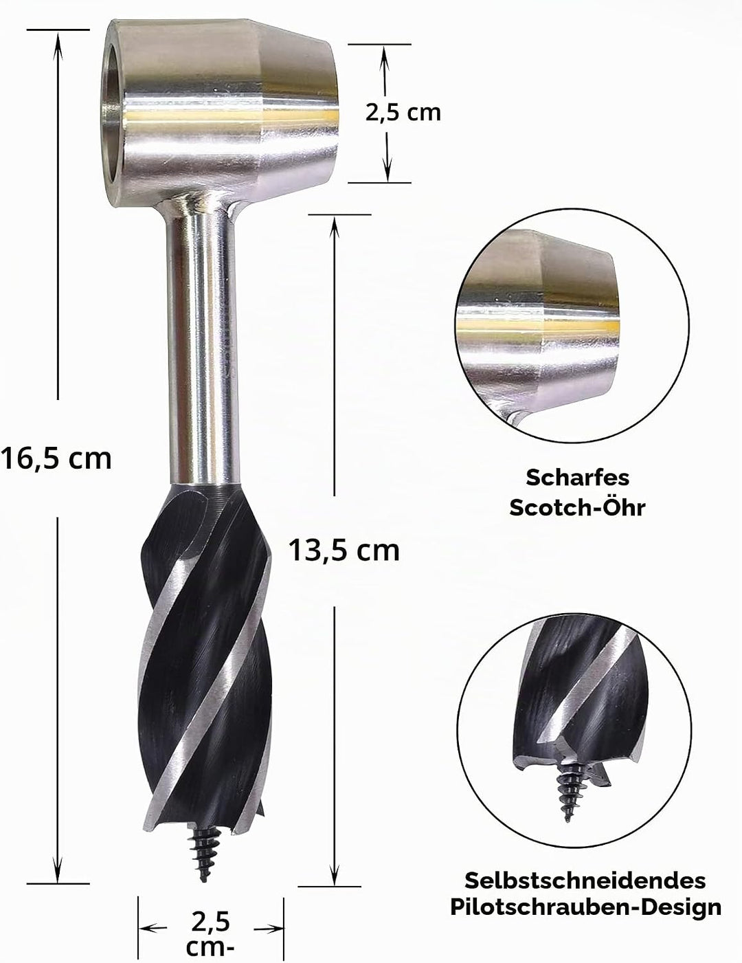 Survival Tool für Bushcraft-Siedler, manueller Bohrerschlüssel, Scotch Eye-Schneckenbohrer und Handl
