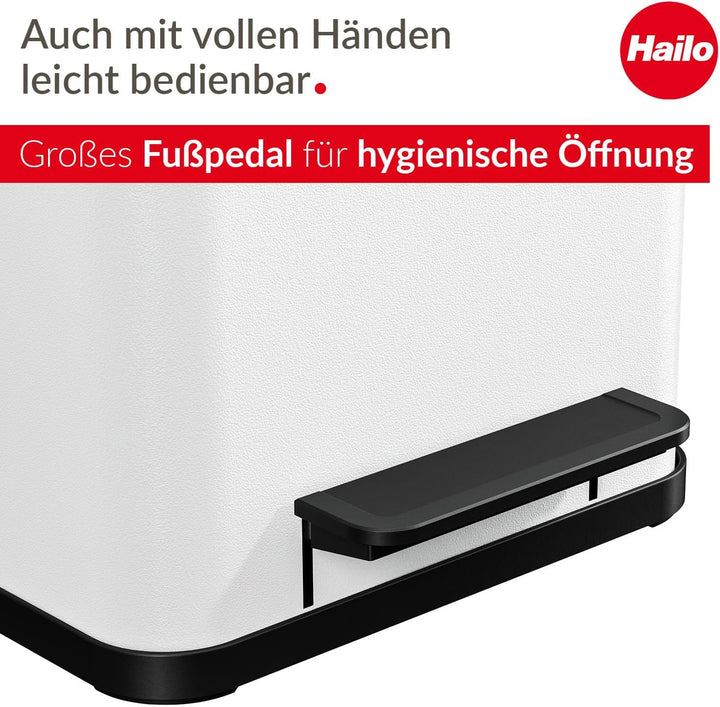 Hailo Öko uno Plus M, Mülleimer aus Stahlblech/Kunststoff, 17 Liter, grosser Öffnungswinkel, Deckeld