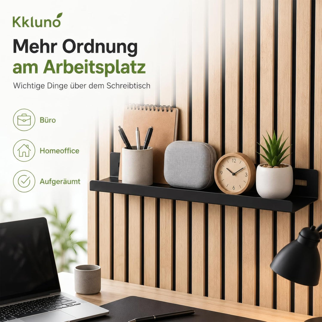 2er Set Metall 25x10cm Regal für Akustikpaneele Ohne Bohren | Zubehör Akustikpaneele für Vertikale H