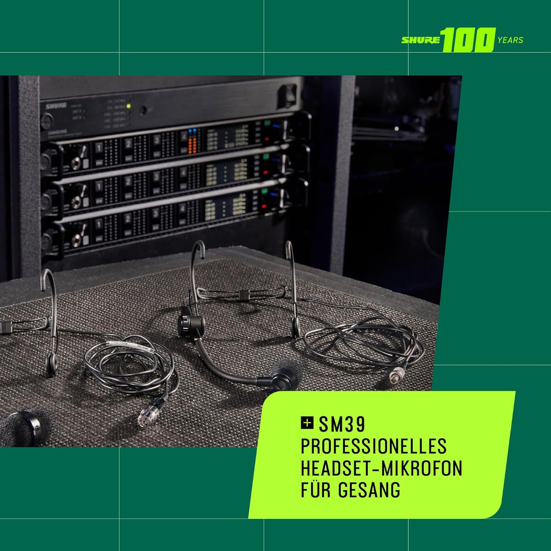 Shure SM39 Mikrofon - Kardioid-Kopfbügelmikrofon für Sprach- und Performance-Anwendungen, TA4F-Ansch