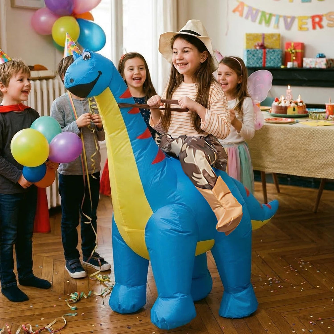 AirSuit® Aufblasbare Verkleidung Dinosaurier Diplodocus für Kinder | Grösse 120 bis 150cm | Aus sehr