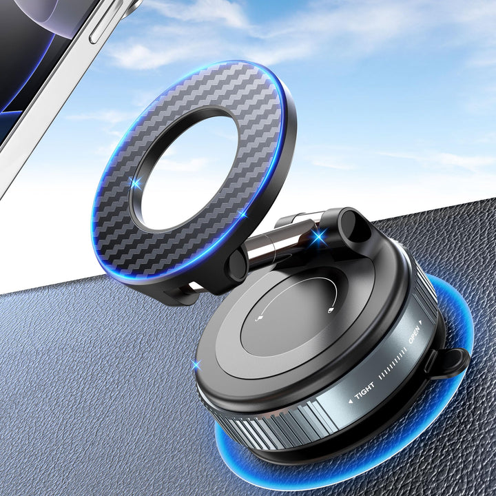 PlusAcc Vakuum Magnetischer Handyhalter fürs Auto, Saugnapf Nano Gel Handyhalter für Magsafe, 360° d