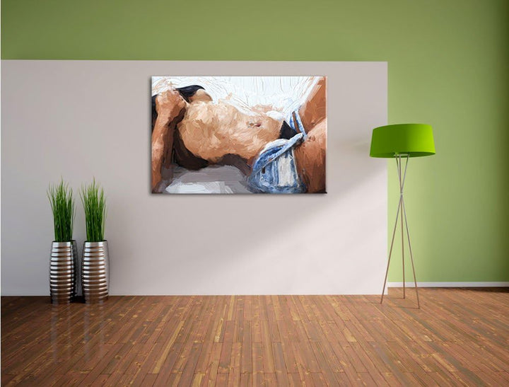 Pixxprint Sexy Frau mit schönem Körper als Leinwandbild/Grösse: 100x70 cm/Wandbild/Kunstdruck/fertig