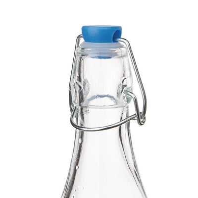 Olympia-Glasflaschen mit Stopfen, 1 Liter/35 oz (6er-Pack), klare, sichere Klappdeckel – für Wasser,