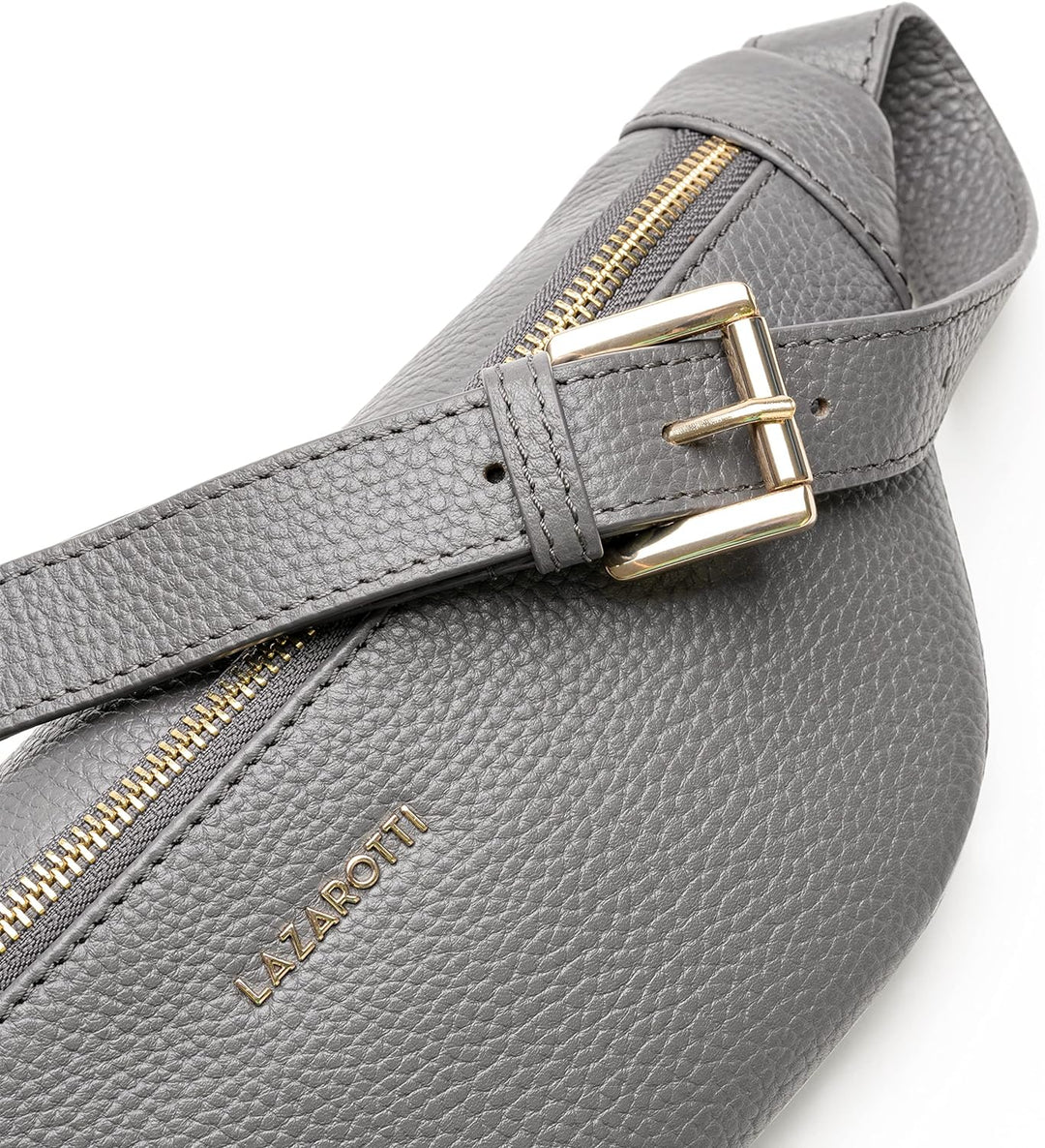 Lazarotti Bologna Leder Gürteltasche Damen | längenverstellbarer Tragegurt | grosse Bauchtasche 31 c