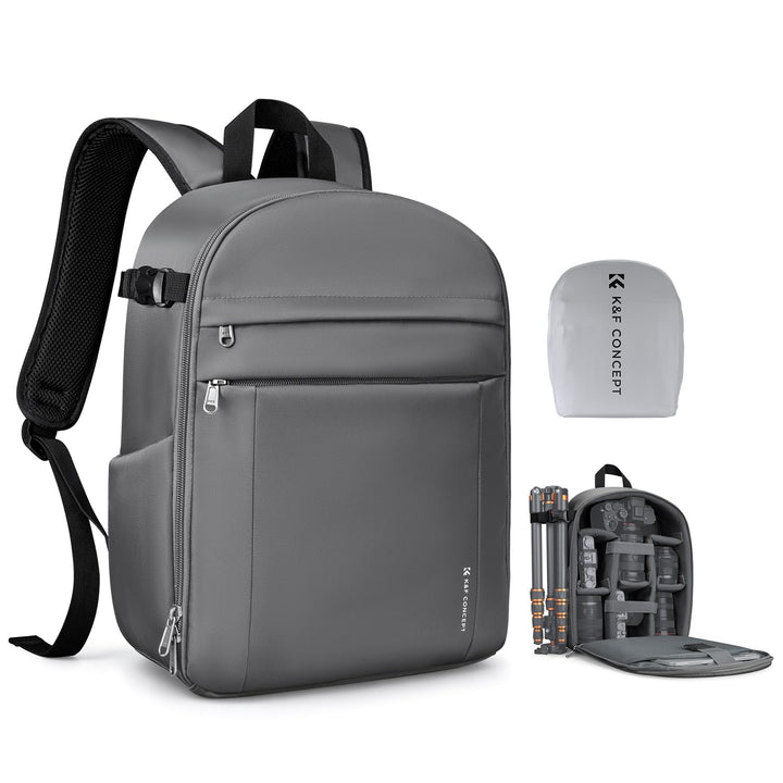 K&amp;F CONCEPT Kamerarucksack Fotorucksack Kompakt &amp; Leicht mit Regenschutz Dunkelgrau, Dunkelgrau