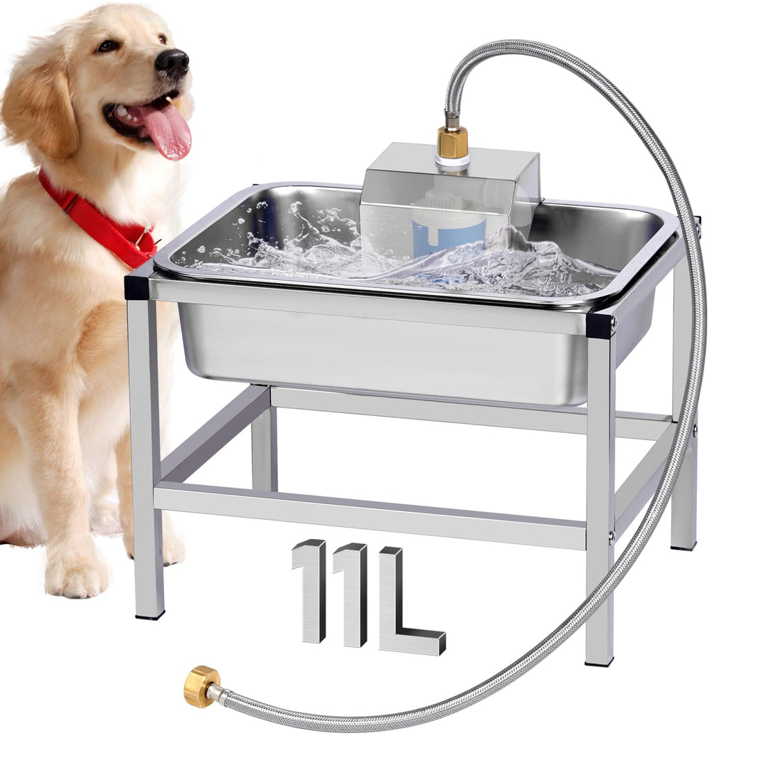 Automatischer Hundewasserspender für Grosse Hunde, Erhöhter Hundewassernapf mit Ständer, 11L Edelsta