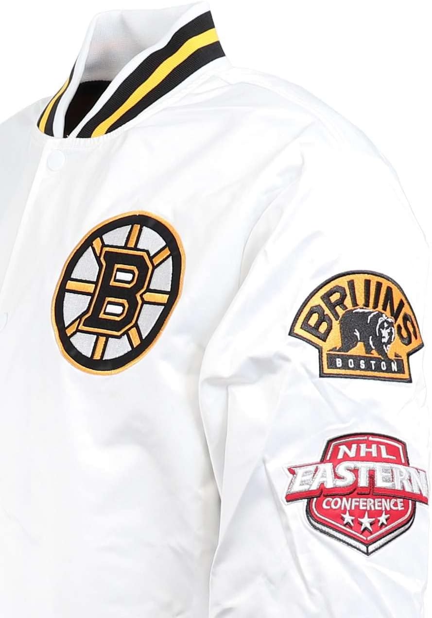 Mitchell & Ness NBA Hometown LW Satin Jacket, White XXL #1-Bruins-White-31091, XXL #1-Bruins-White-3