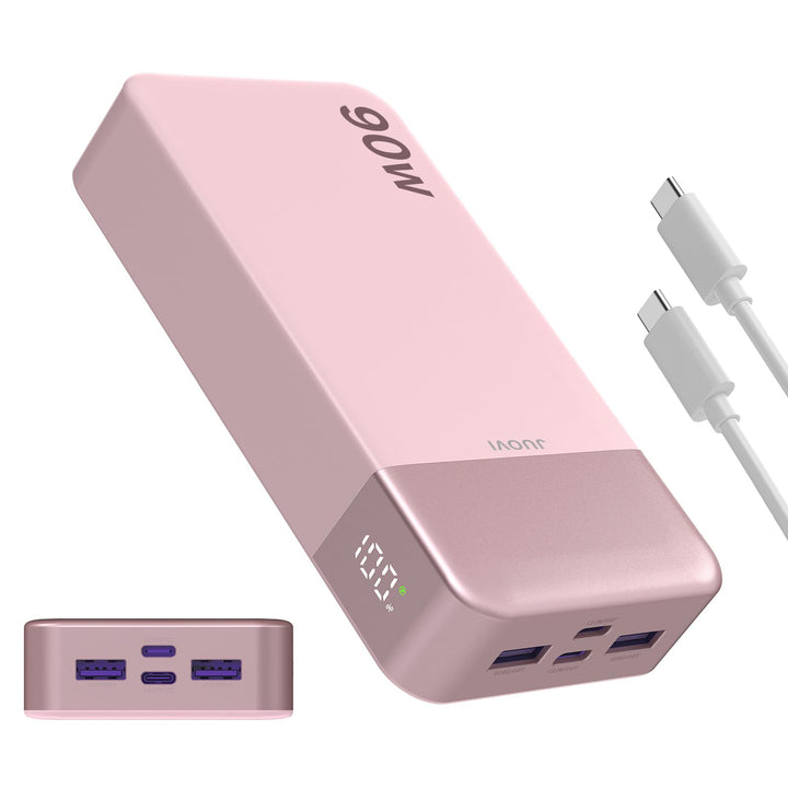 JUOVI Power Bank, 90W Laptop-Powerbank 20000mAh, Akkupack mit Schnellladefunktion und 2 USB-C &amp; 2 US