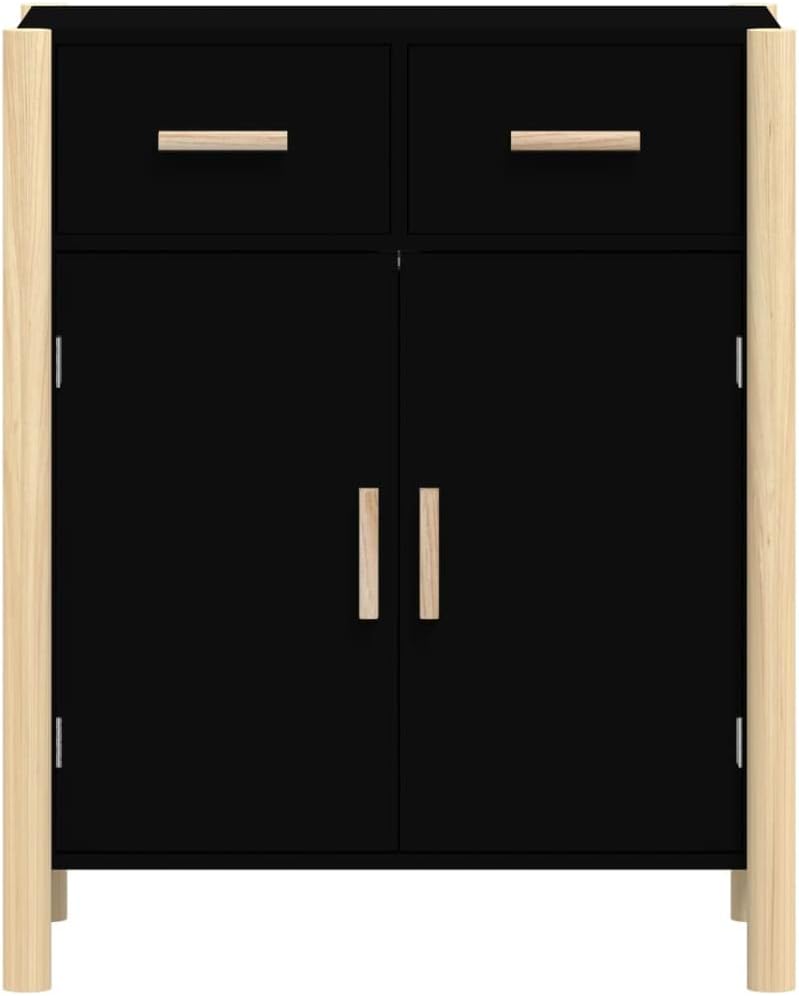 FIRBNUS Komodenschrank 62x38x75 cm mit Holzbeine und 2 Schubladen TV Schrank Highboard Aufbewahrungs