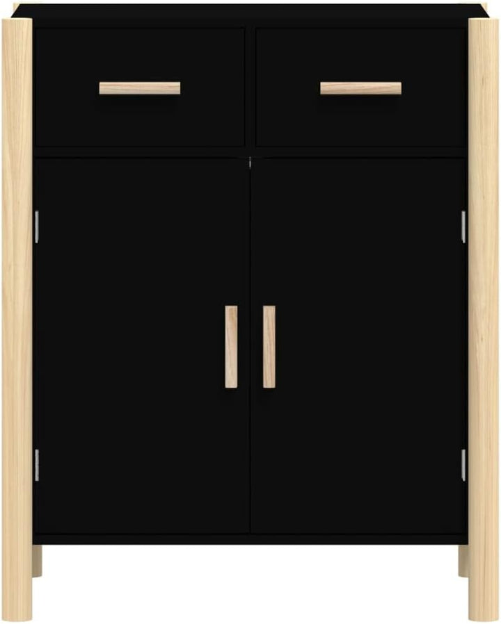 FIRBNUS Komodenschrank 62x38x75 cm mit Holzbeine und 2 Schubladen TV Schrank Highboard Aufbewahrungs