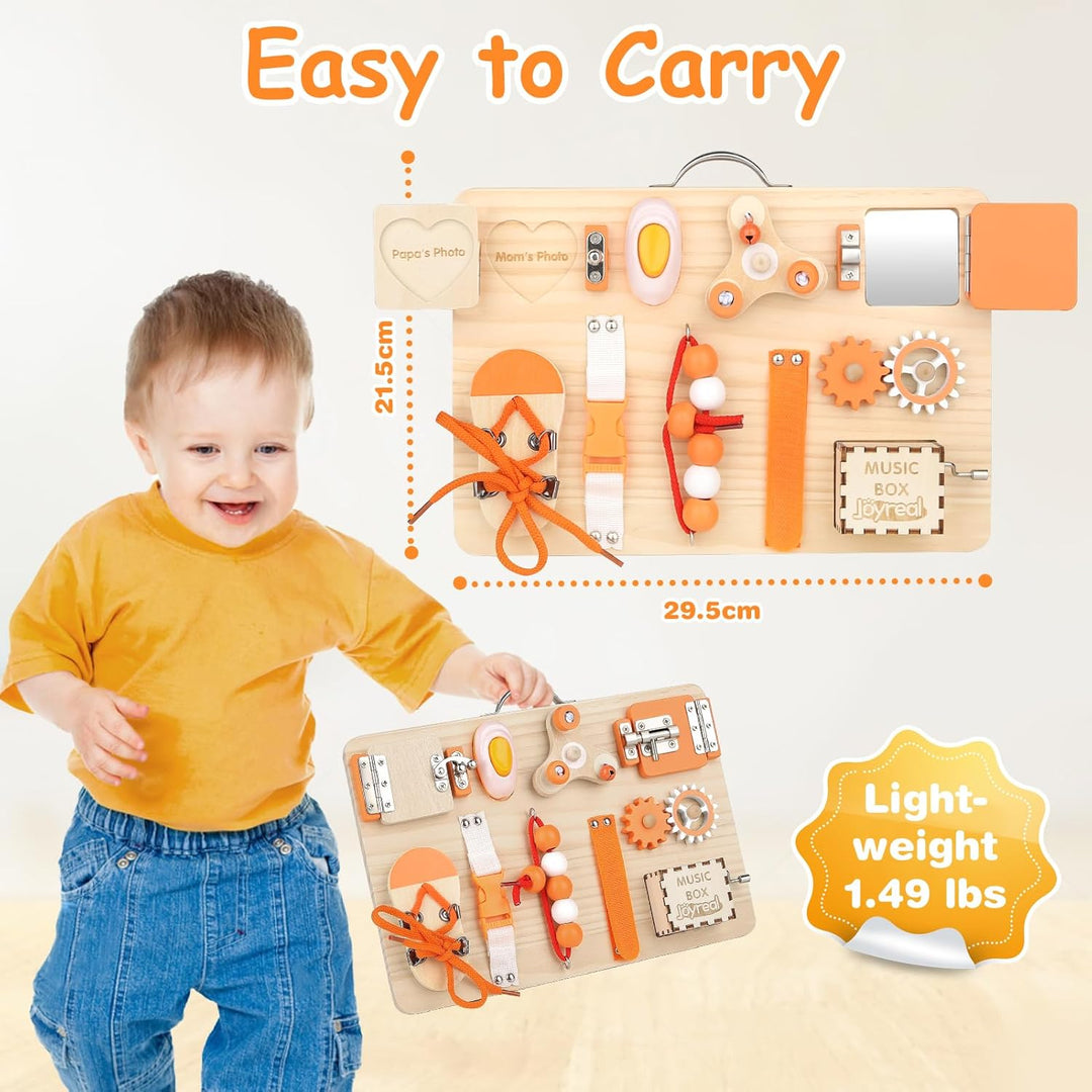 Joyreal Motorikbrett ab 1 2 3 Jahr - Activity Board Montessori Spielzeug Busy Board Montessori Brett