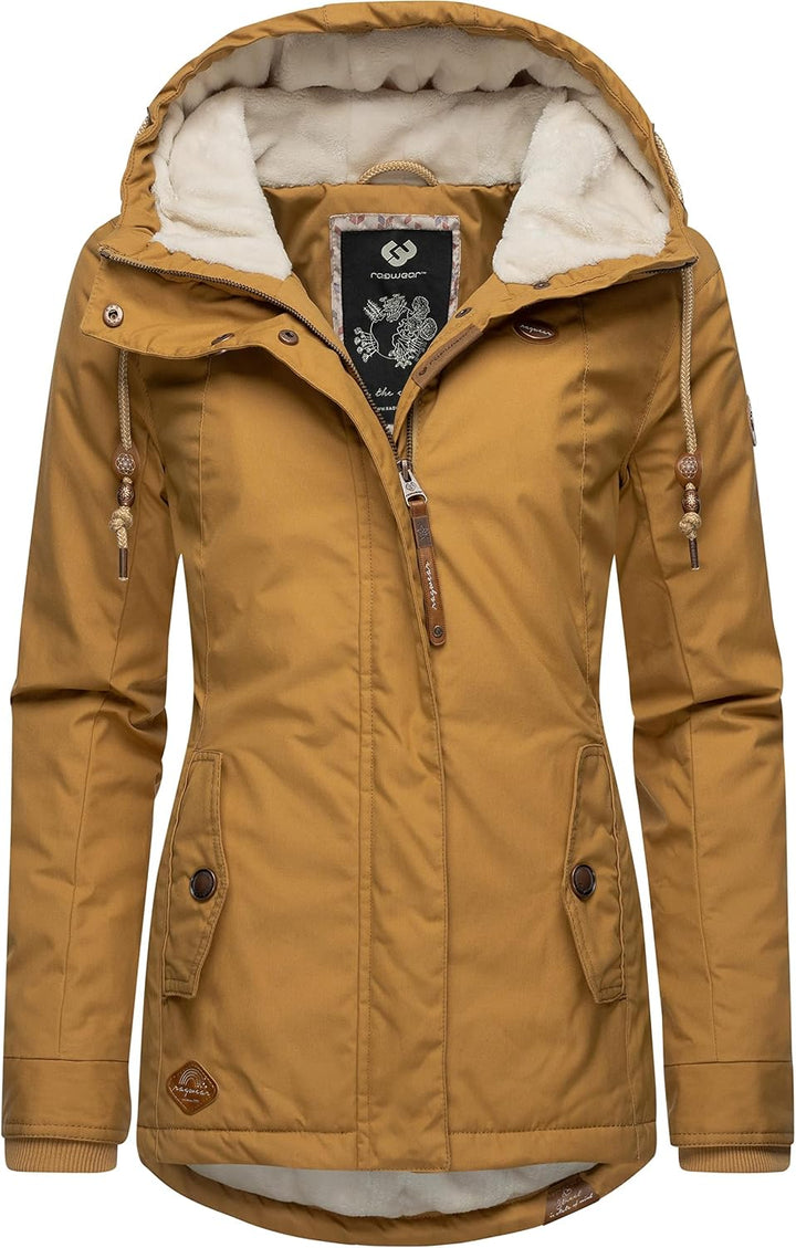 Ragwear Damen Winterjacke Warmer Kurzmantel mit Kapuze Monade XS-6XL XS Camel22, XS Camel22