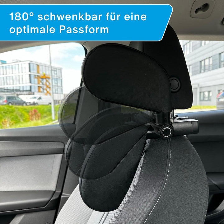 cartrend Komfort-Kopfstütze für Autositz, abnehmbare Nackenstütze, klappbar, 180° schwenkbar, verste