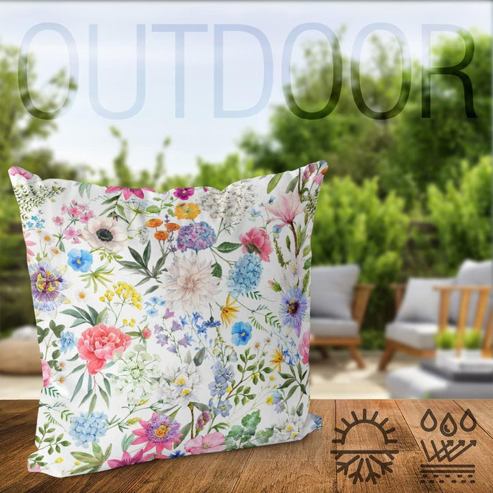 VOID Blumen Blumenmuster Frühlingsblumen 80x80 Kissenhülle Polyester Zierkissen Couchkissen Ostern O