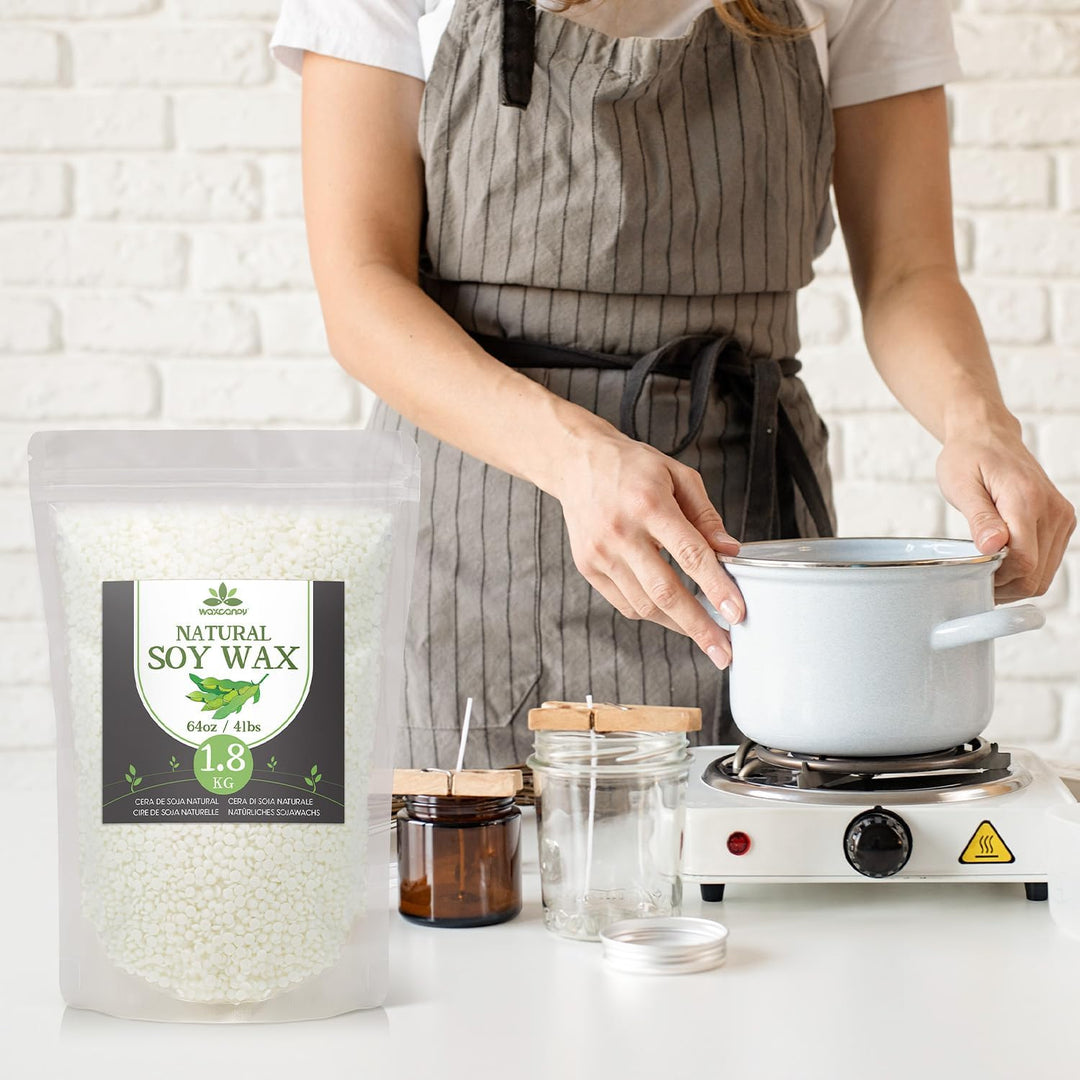 Waxcanpy Sojawachs für Kerzen, Premium Kerzenwachs, Kerzenwachs zum Giessen & Kerzenherstellung, Ver