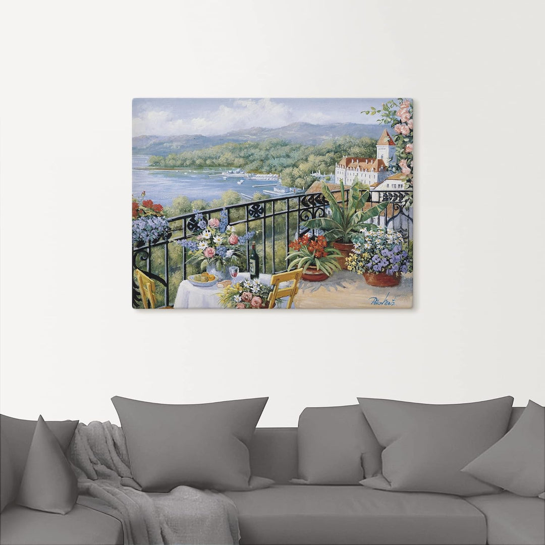 ARTland Leinwandbilder Wandbild Bild auf Leinwand 80 x 60 cm Landschaften Garten Malerei Grün Unverg
