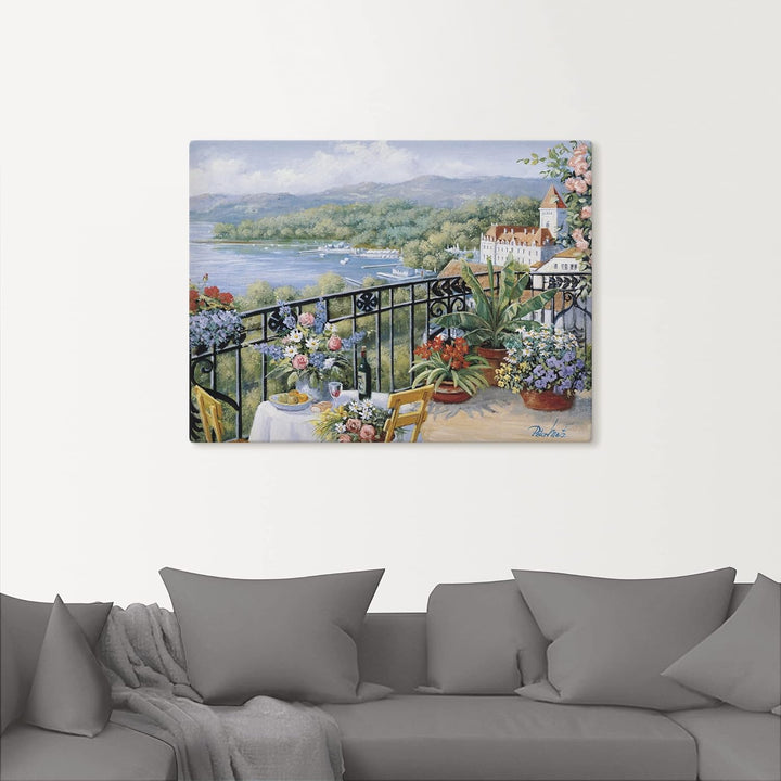 ARTland Leinwandbilder Wandbild Bild auf Leinwand 80 x 60 cm Landschaften Garten Malerei Grün Unverg