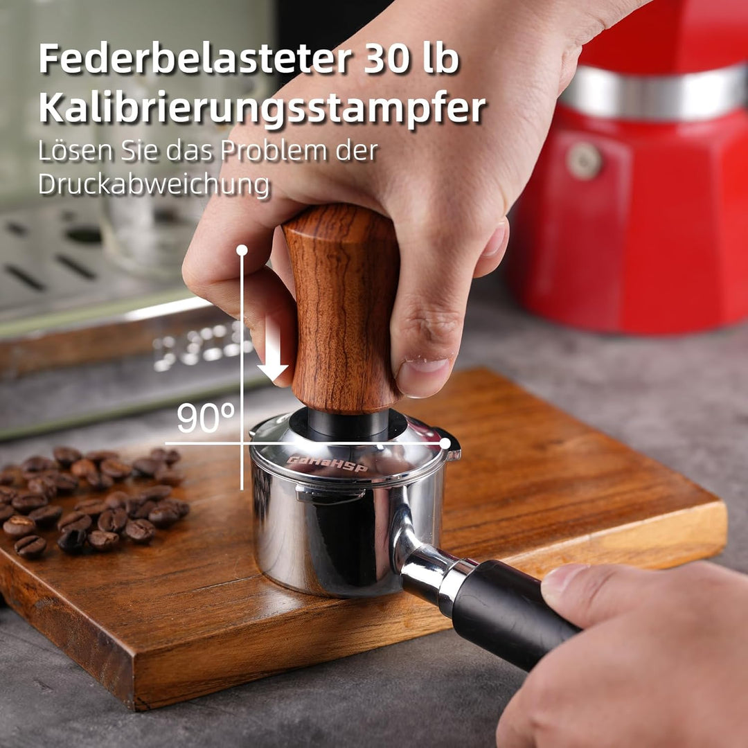 53.5mm Siebträger Zubehör Set,Kaffee Tamper,WDT Tool,Dosierring &amp; Tampermatte Set,Siebträgermaschine