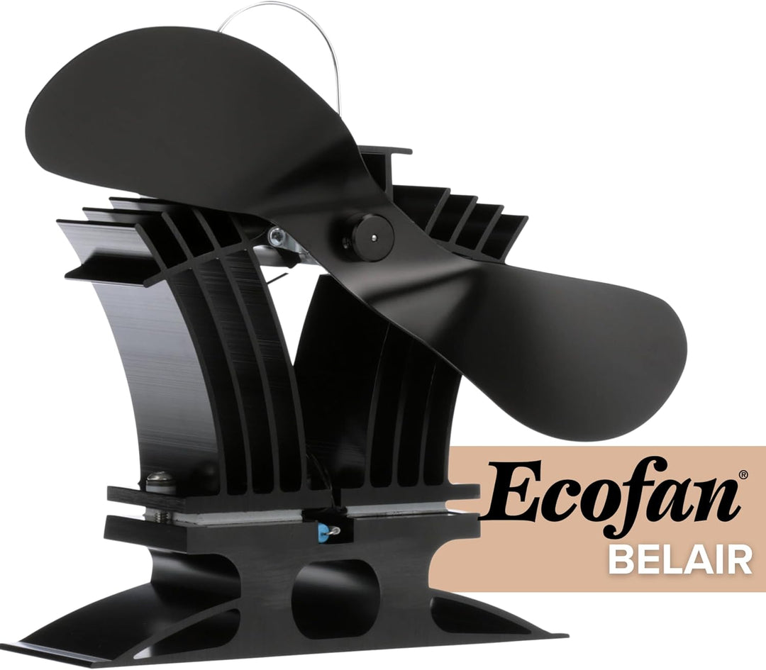 Ecofan 806CAXBX Wärmebetriebener Holzofenventilator, schwarz, zweisprachig, 22,9 cm Klinge Schwarz Z