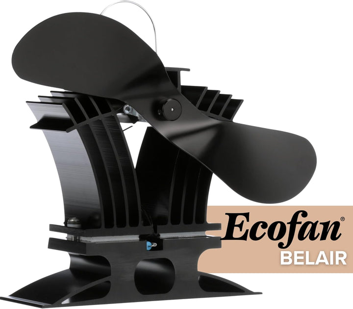 Ecofan 806CAXBX Wärmebetriebener Holzofenventilator, schwarz, zweisprachig, 22,9 cm Klinge Schwarz Z