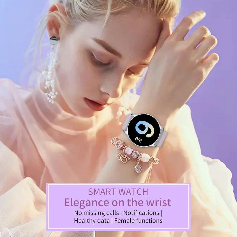 Smartwatch Damen mit Telefonfunktion,1,32Zoll Runde Bluetooth Fitnessuhr mit personalisiertem Bildsc