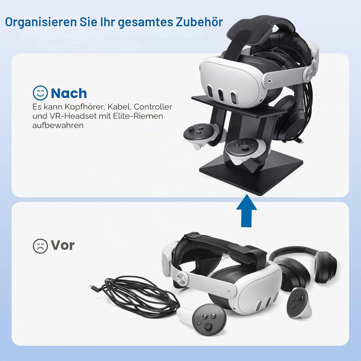 Ozkak VR Halterung kompatibel mit Quest 3/Quest 2/Meta Quest Pro/Oculus Quest Zubehör, VR-Kopfhörer