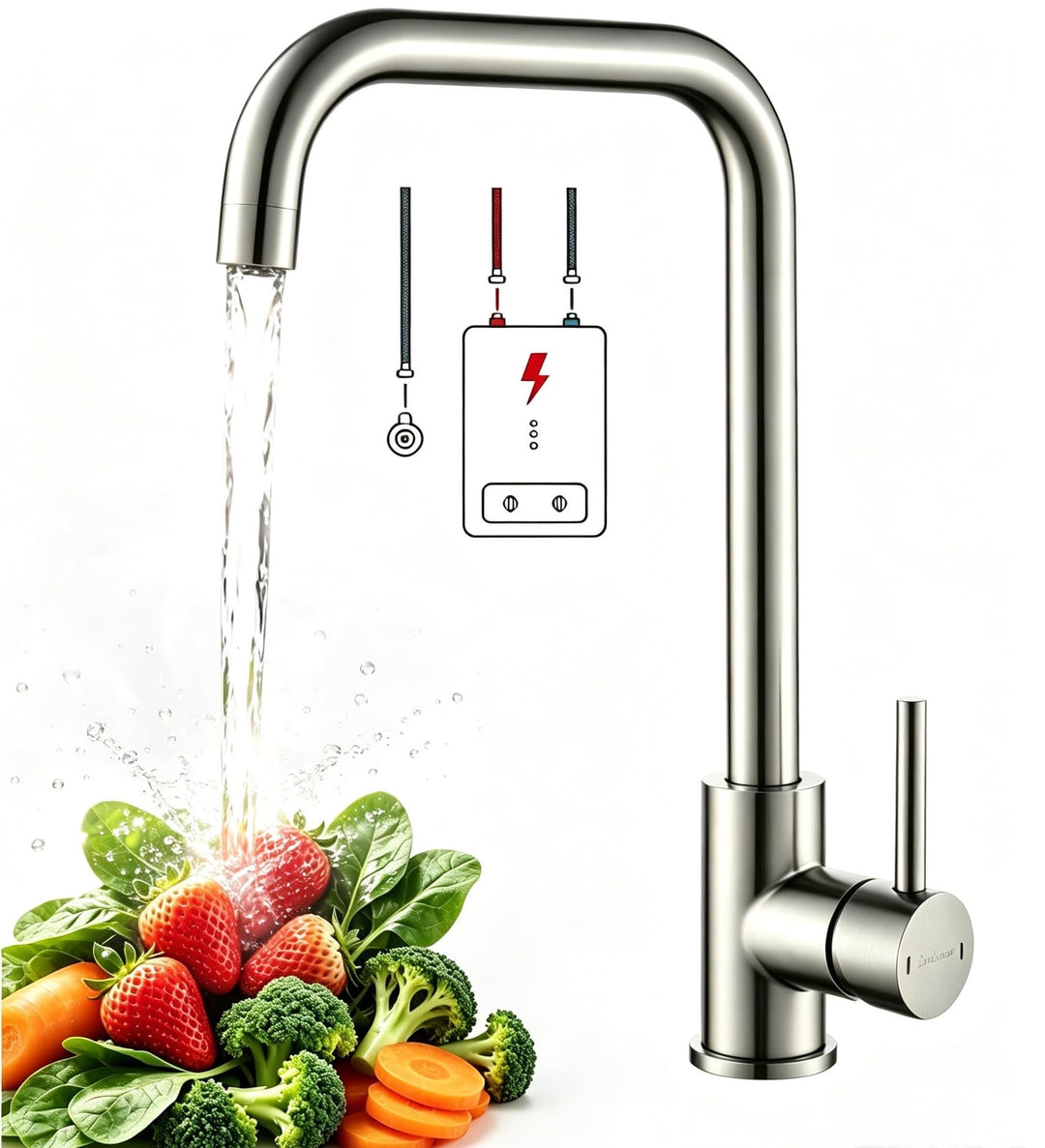 Niederdruck Armatur Küche, 360 ° Drehbare Wasserhahn Küche | Spültischarmatur für Boiler, Untertisch