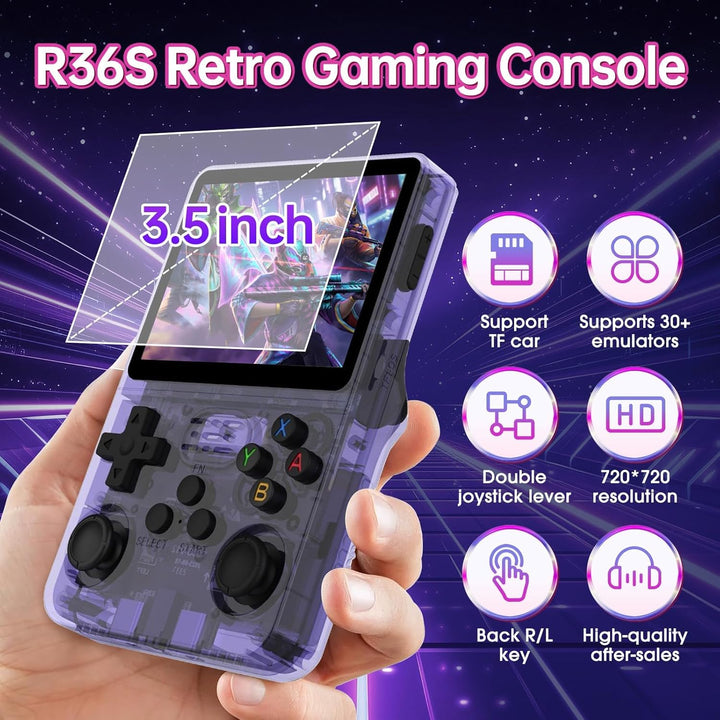 Febotak R36S Retro-Handheld-Spielkonsole, 3,5-Zoll-IPS-Bildschirm, 128 GB Speicher, über 40.000 Spie
