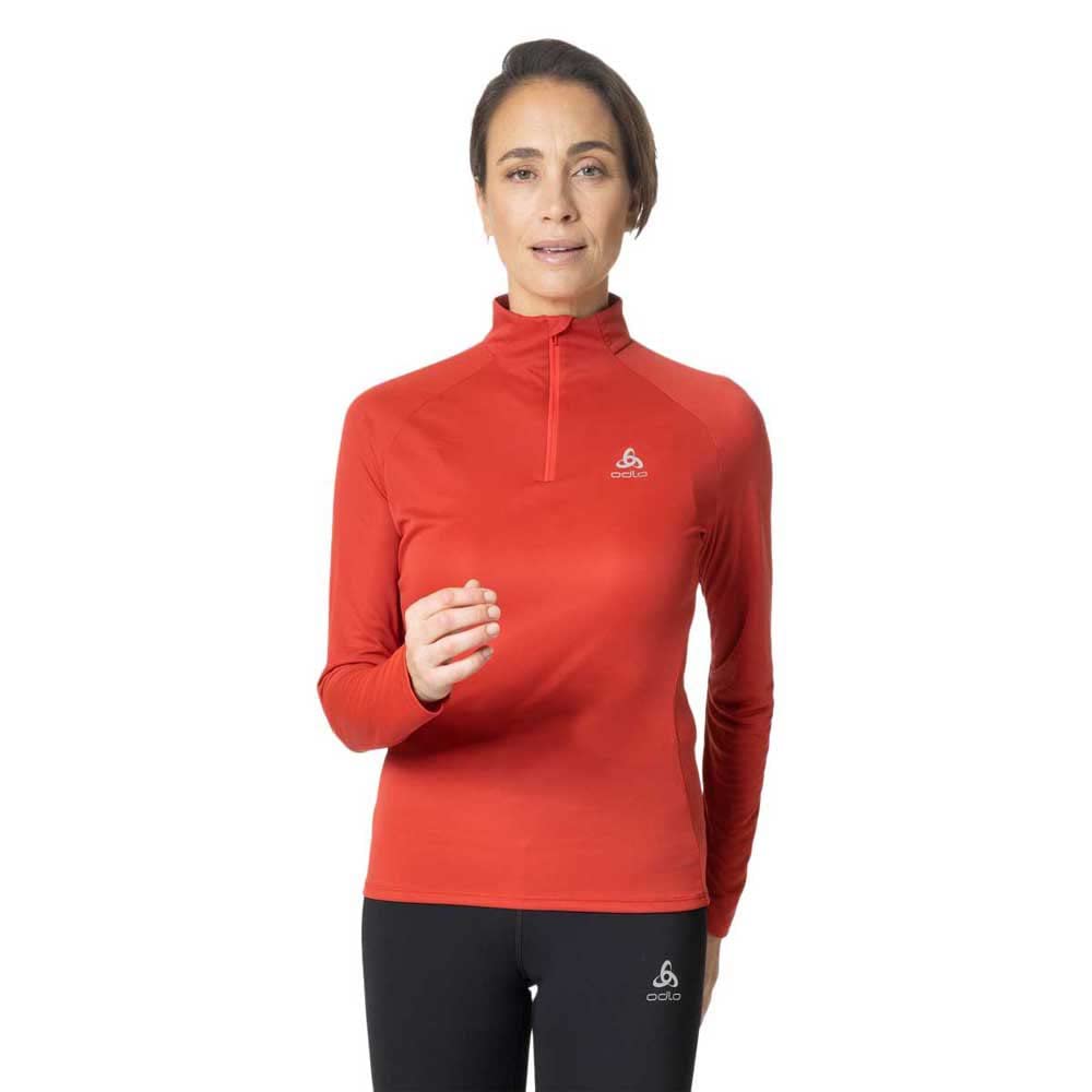 Odlo Damen Essential 1/2 Zip Longsleeve XL American Beauty, XL American Beauty