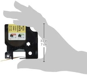 DYMO Rhino-Industrie-Vinyletiketten | 19 mm x 5,5 m | schwarz auf gelb | selbstklebendes Schriftband