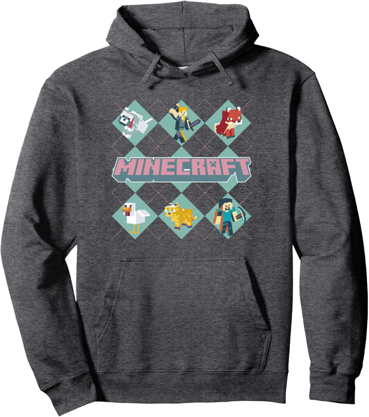 Minecraft Girls Argyle Pullover Hoodie