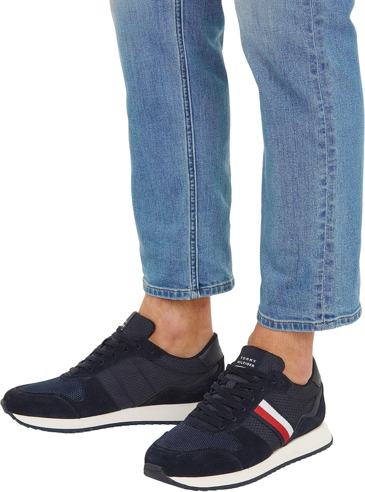Tommy Hilfiger Herren Runner Sneaker Runner Evo Mix Sportschuhe 40 EU Wüstenhimmel, 40 EU Wüstenhimm