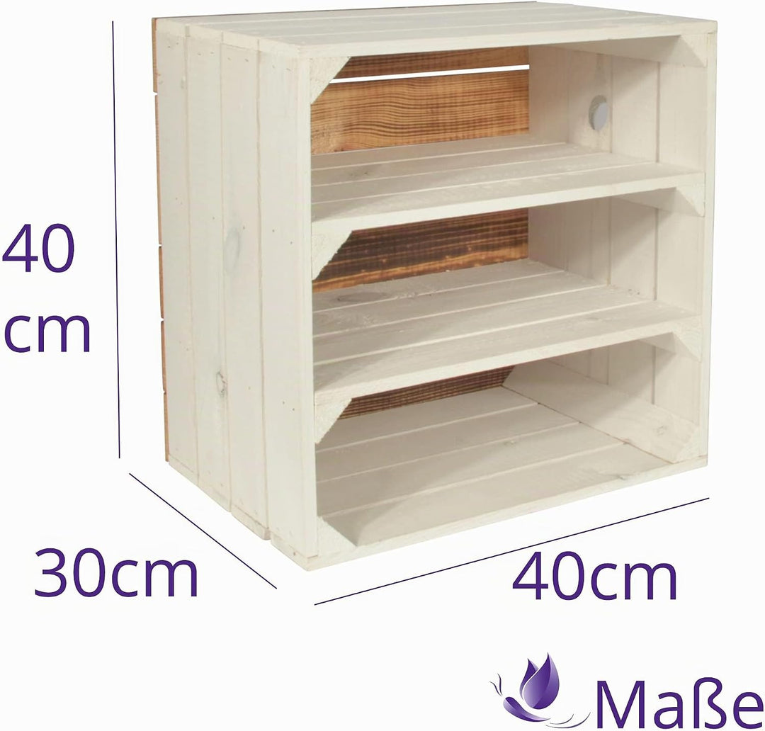 3 Set Weinregal Wino aus Holz - Greta Weiss 2X Weiss Holzkiste 3 2x Weiss Regal, 3 2x Weiss Regal