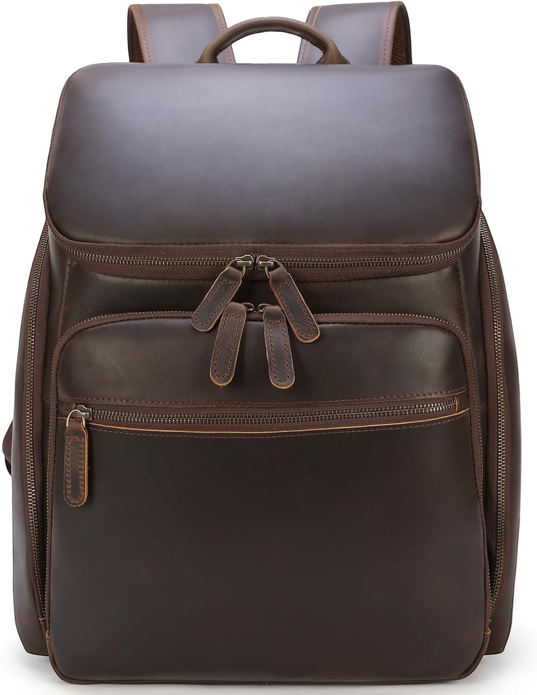 TIDING Rucksack Herren Leder 15,6 Zoll Laptop Tasche Schulrucksack Laptoptasche Grosse Kapazität Day