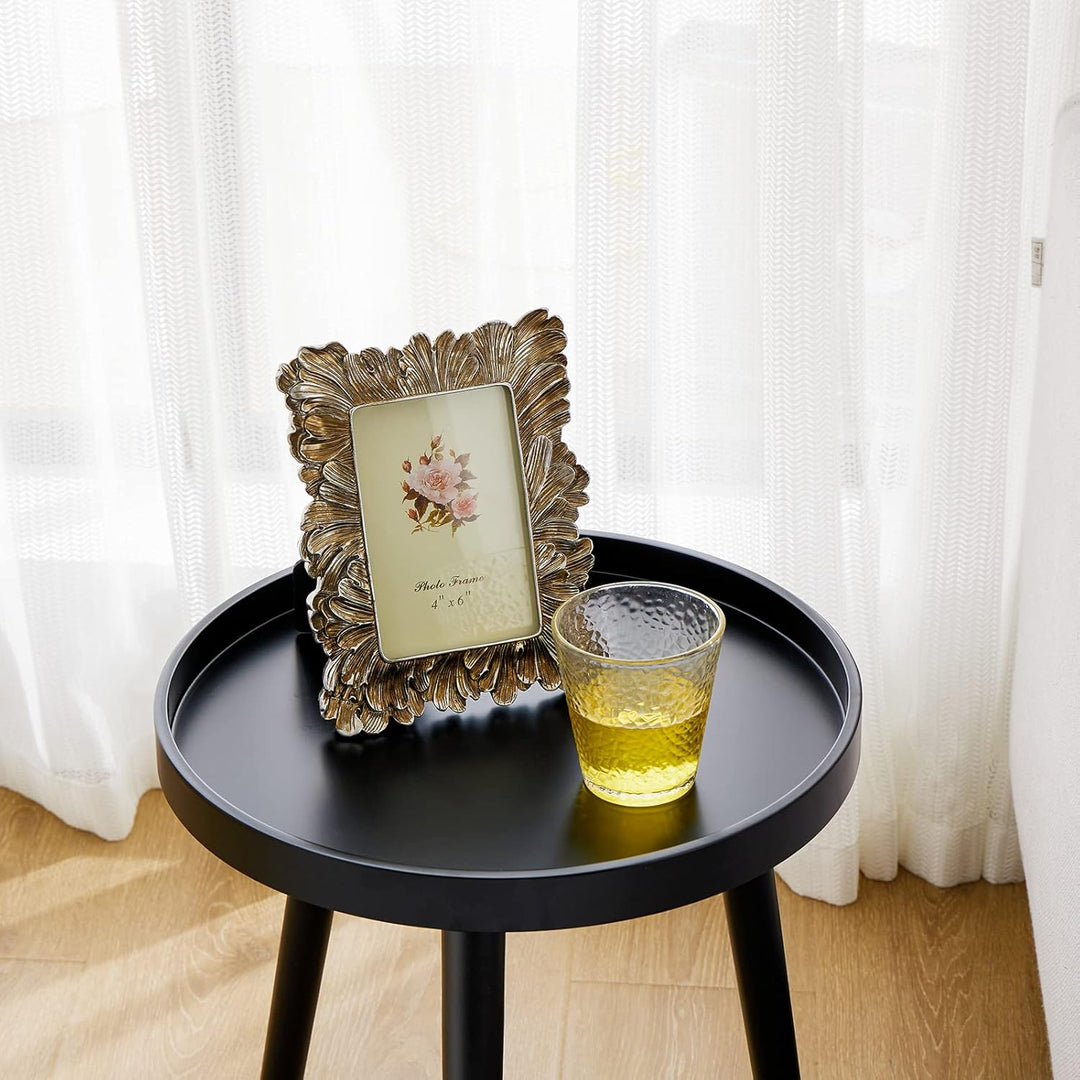 APICIZON Beistelltisch, Couchtisch rund Ø 38 cm, Höhe 45 cm, Sofatisch mit Beinen aus Massivholz, Sk