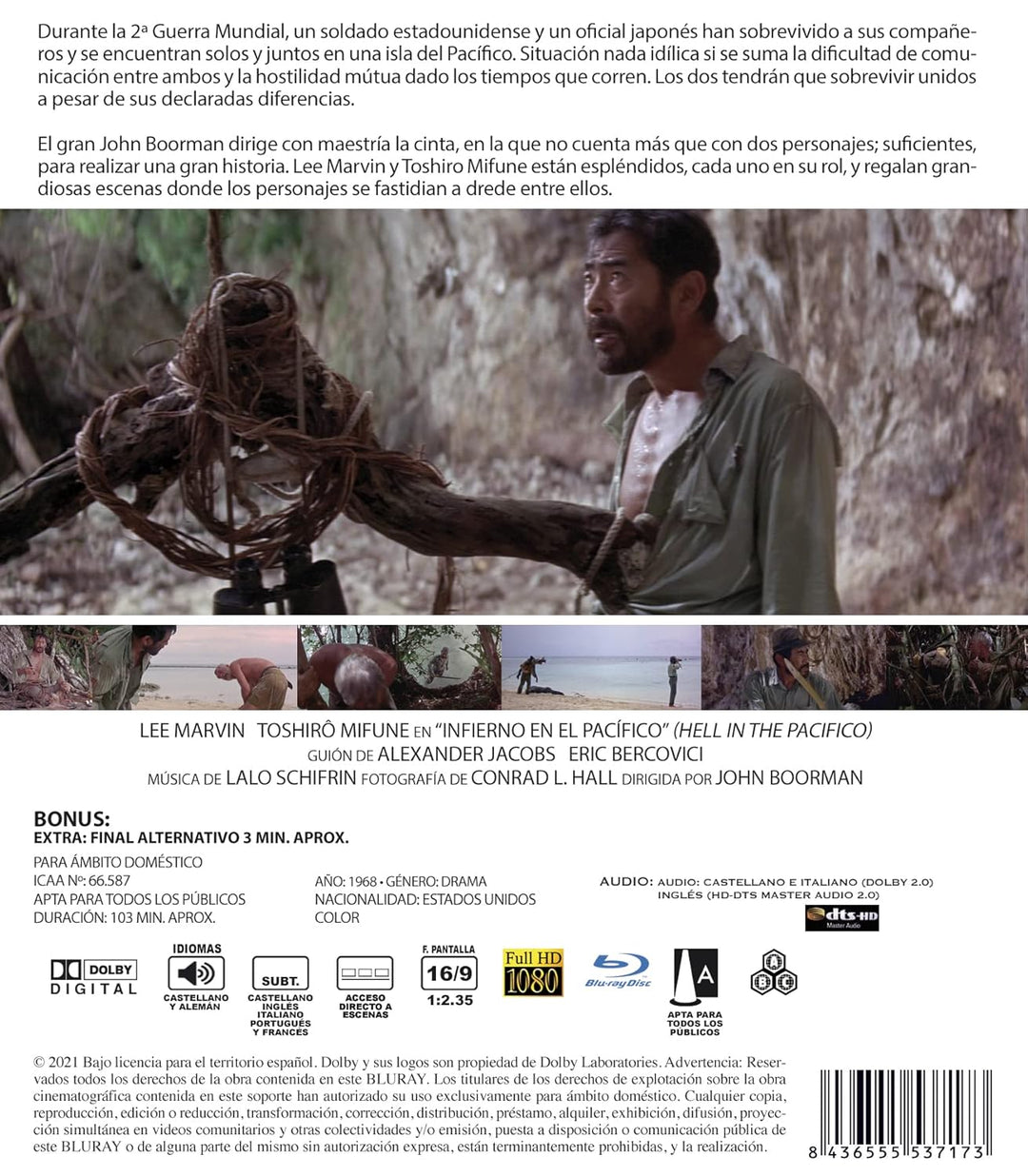 Hell in the Pacific/Infierno en el Pacifico/Duello nel Pacifico 1968 [Blu-ray] EU Import Englisch To
