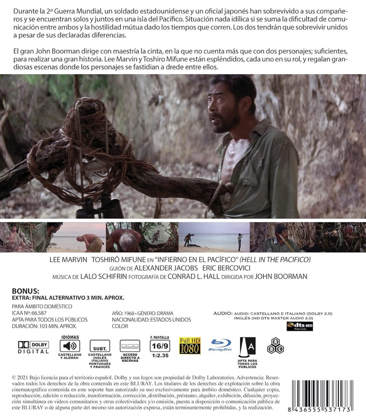 Hell in the Pacific/Infierno en el Pacifico/Duello nel Pacifico 1968 [Blu-ray] EU Import Englisch To